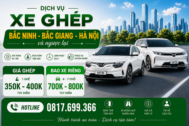 Xe Ghép Hà Nam – Bắc Ninh – Bắc Giang 6 xe tiện chuyến hà nam