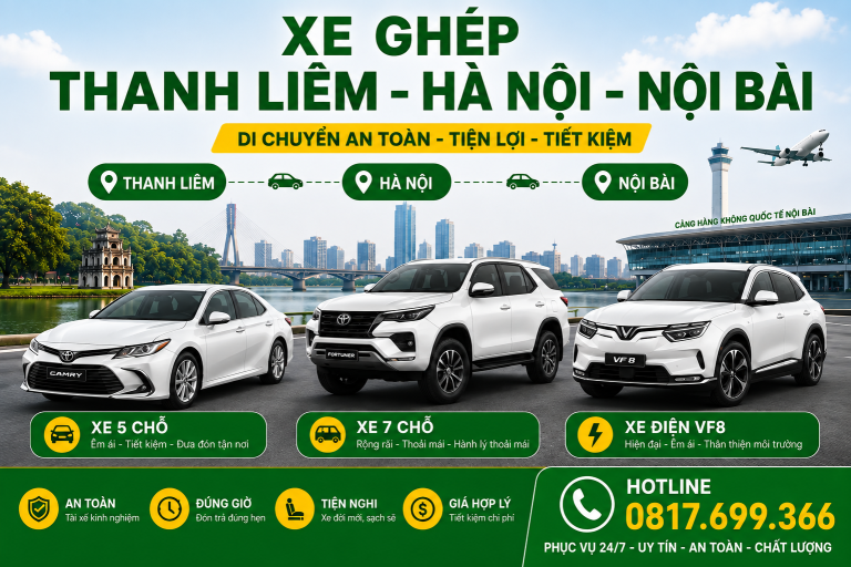 XE GHÉP THANH LIÊM – HÀ NỘI 10 xe tiện chuyến hà nam